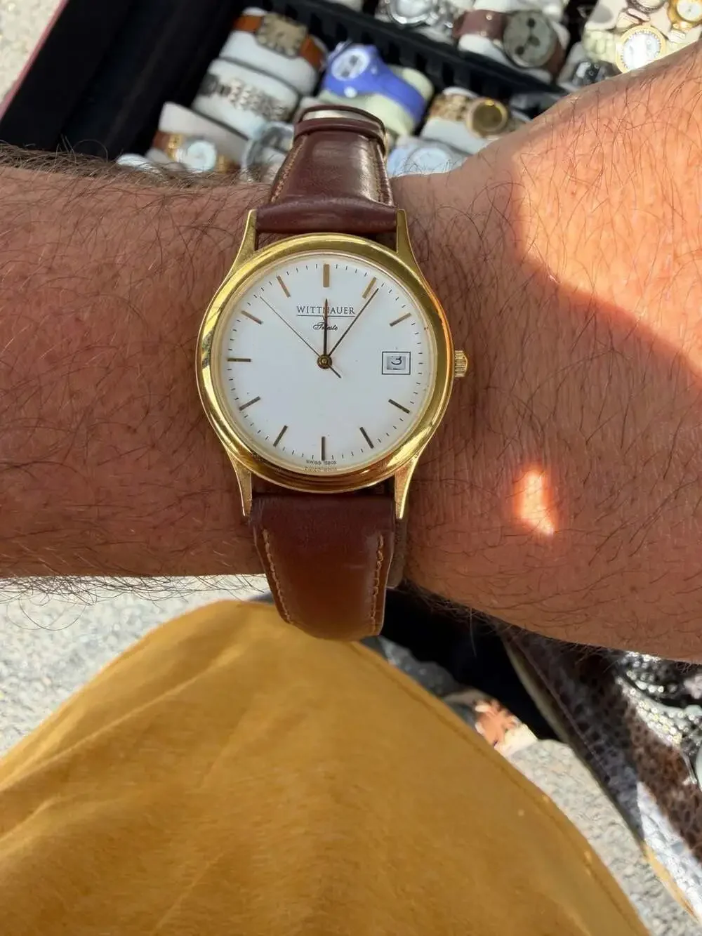 Vintage Wittnauer Trieste C969778 Gold Plated Quartz Watch with Date